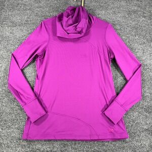 Under Armour Hoodie Sweatshirt Womens Large Purple Long Sleeve Cold Gear Active